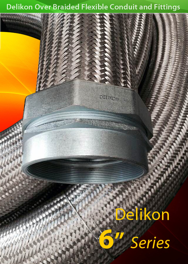 HIGH TEMPERATURE HEAVY SERIES over Braided Flexible Metal Conduit for iron mill cable retrofit