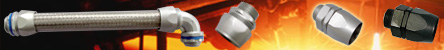 Delikon Heavy Series Over Braided Flexible Conduit and Heavy Series Conduit Fittings protect steel rolling mill electrical and automation equipment cables