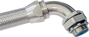 Delikon Heavy Series Over Braided Flexible Conduit and EMI RFI Shield Termination Heavy Series Connector flexible cable protection solutions cover the whole automation and IT landscape, from sensor level to complete process automation, protecting and shielding PLC PAC cables, and VFD cables.
